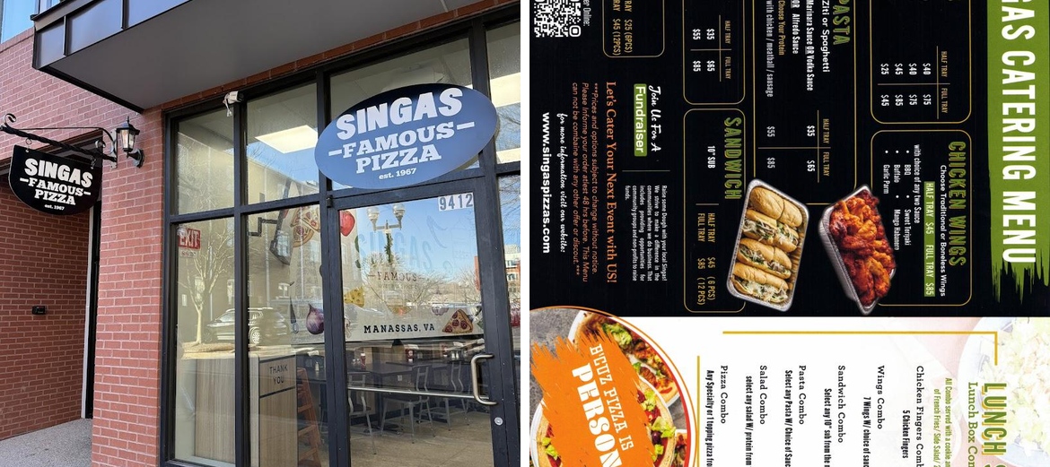 Singas Famous Pizza Menu